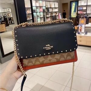 Coach Klare Crossbody Bag In Signature Canvas With Rivets